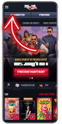 casino sur mobile avec le bouton